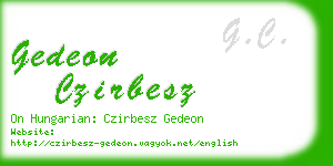 gedeon czirbesz business card